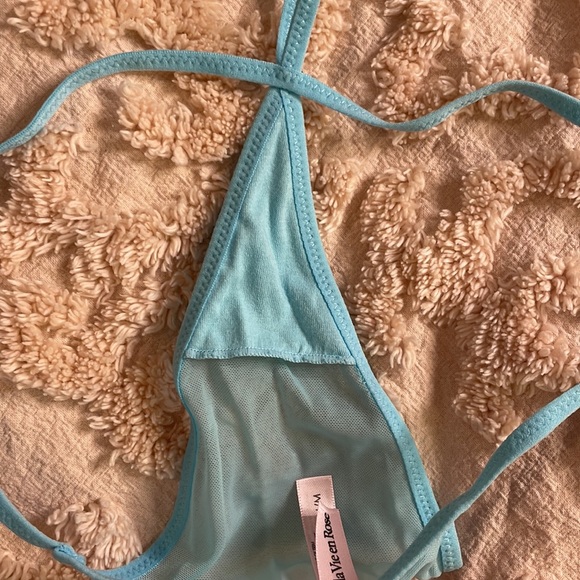 La Vie En Rose | Blue Tulle Babydoll Set - Picture 8 of 11